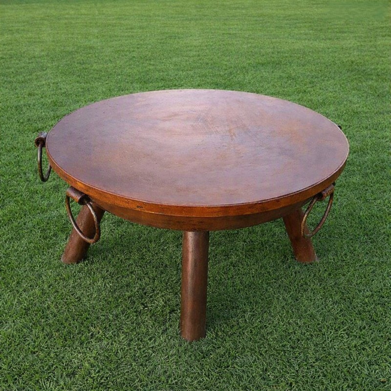 Tapa mesa para fogonero 93cm. acero con manijas - 1