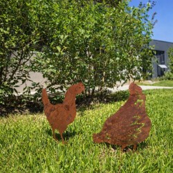 Set gallinas chapa oxido - 3