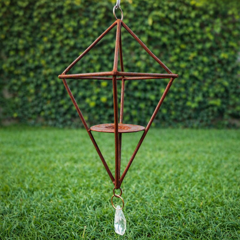 Diamante porta vela hierro oxido - 1