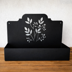 Maceta rectangular flores caladas chapa nagra - 1