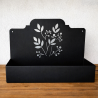 Maceta rectangular flores caladas chapa nagra - 1