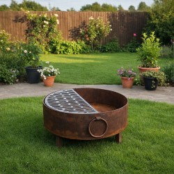Fogonero 60cm Oxido + parrilla desmontable - 1