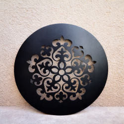 Mandala 40cm chapa para colgar negra - 1