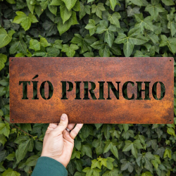 Cartel con nombre personalizado hierro oxidado real 15x25cm - 2