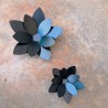 Set x2 fanales portavela loto de mesa 15 + 30cm negro - 2