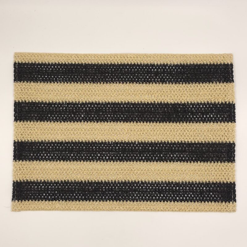 Plato de sitio fibra natural rayas natural/negro 30x45cm (EMC 32-12)