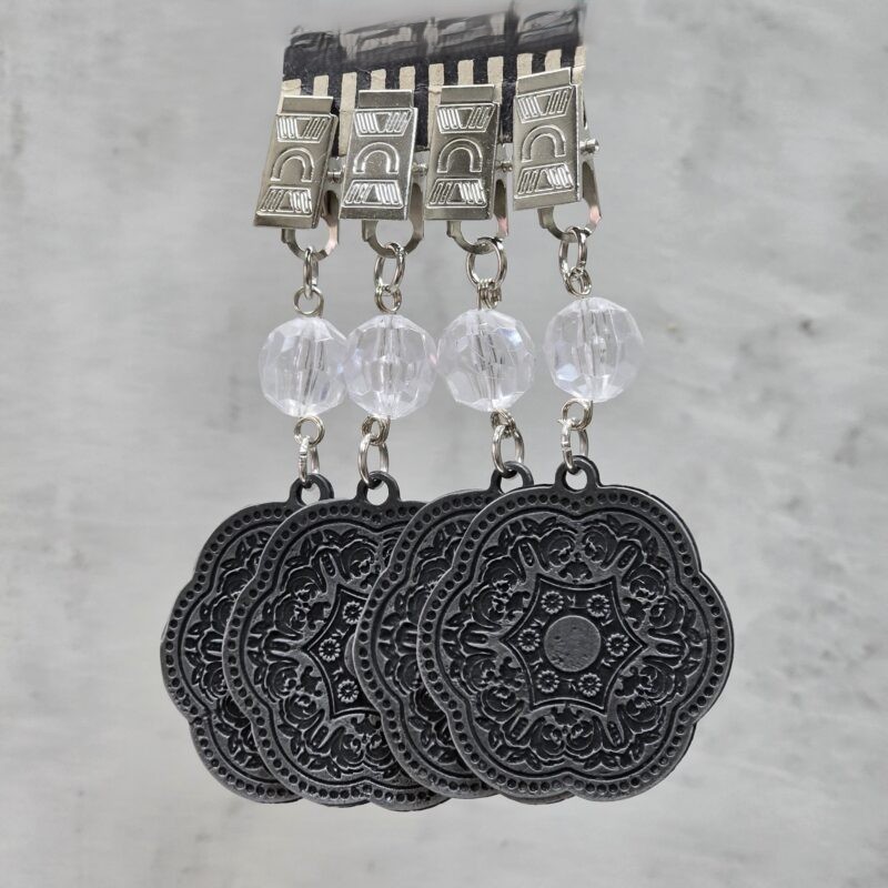 Pesas de mantel x4 mandala metal plata