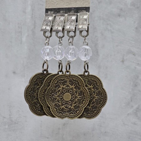 Pesas de mantel x4 mandala metal bronce