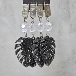 Pesas de mantel x4 monstera metal plata