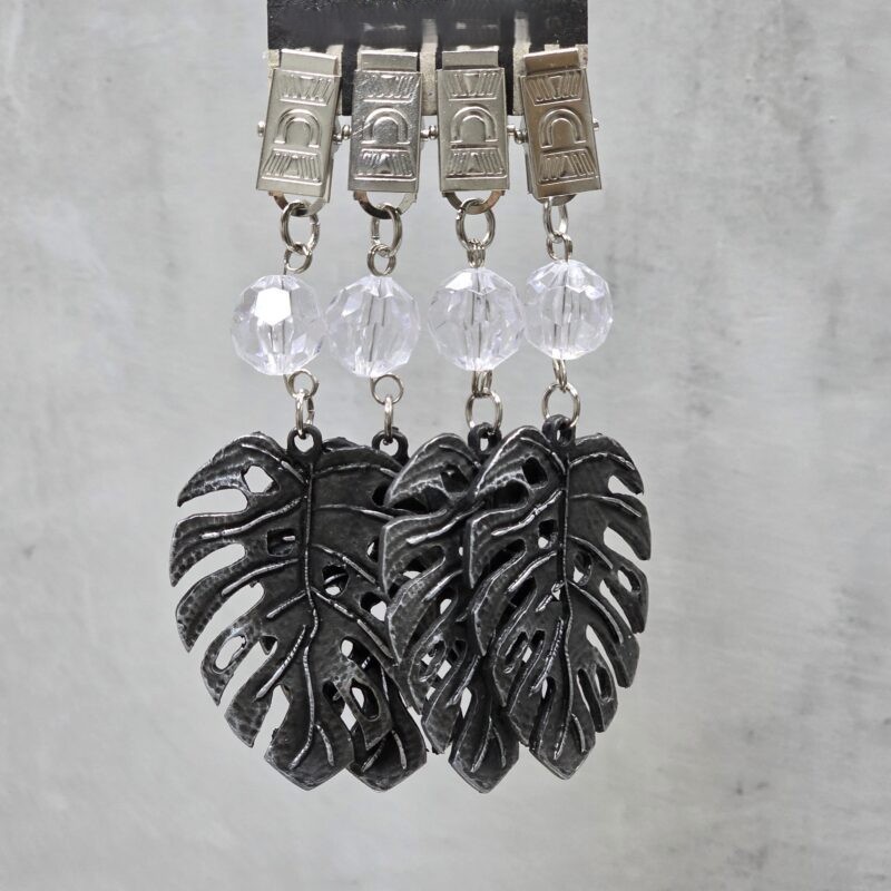 Pesas de mantel x4 monstera metal plata