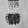 Pesas de mantel x4 monstera metal plata