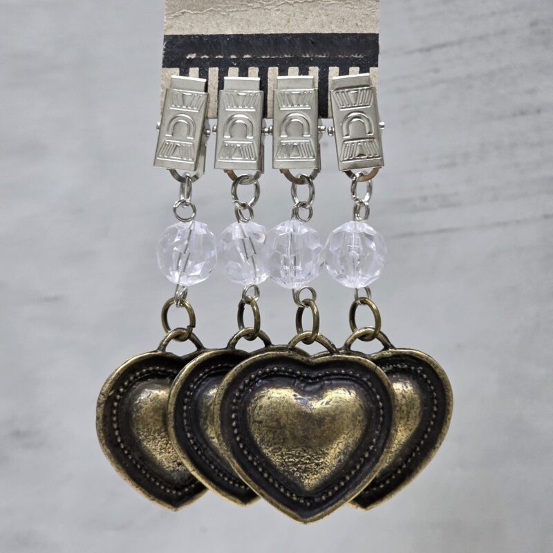Pesas de mantel x4 corazón metal bronce