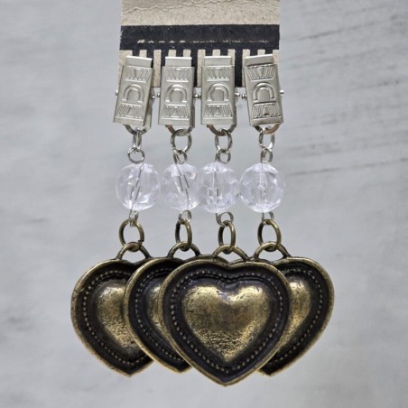 Pesas de mantel x4 corazón metal bronce