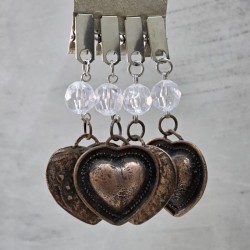 Pesas de mantel x4 corazón metal cobre