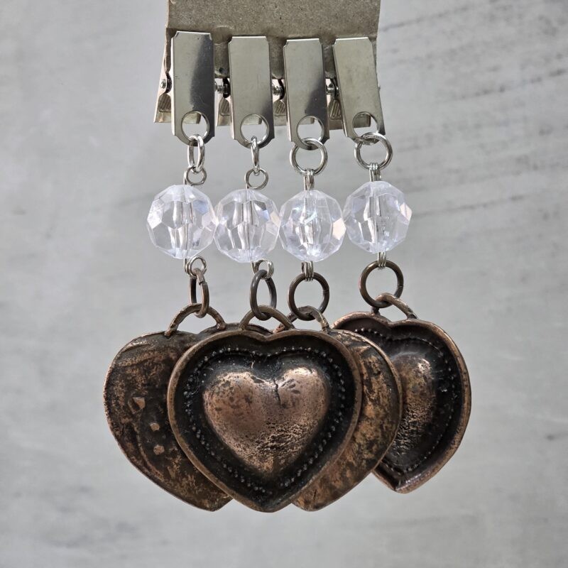 Pesas de mantel x4 corazón metal cobre