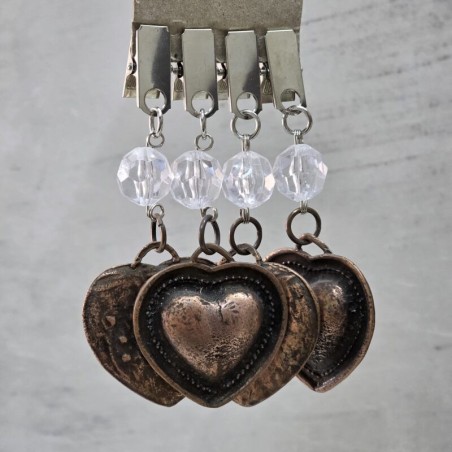 Pesas de mantel x4 corazón metal cobre