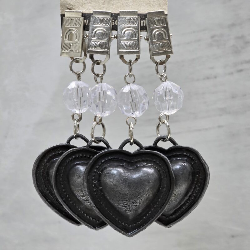 Pesas de mantel x4 corazón metal plata