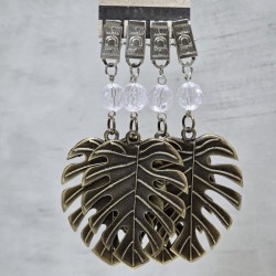 Pesas de mantel x4 monstera metal bronce