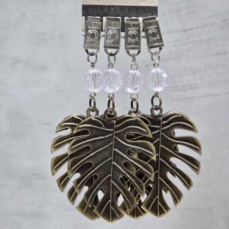 Pesas de mantel x4 monstera metal bronce