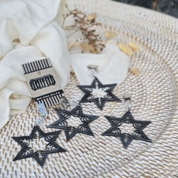 Pesas de mantel x4 estrella calada metal plata