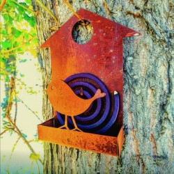 Porta espiral casita pajarito óxido