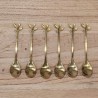 Cuchara acero dorado hojitas x6
